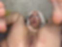 A huge anal plug is pounding this tight little butt