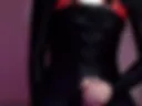 Needy puppy jerks his cock on his knees