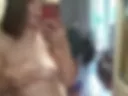 striptease at the mirror