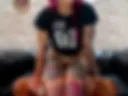 Slut with socks doing Double Penetration in Reverse Cowgirl