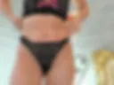in hot black lingerie tease