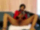 Black leather boot in pussy  rubbing it thick cum