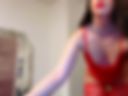 Dancing and teasing in a sexy red outfit