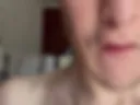 Sucking on a dildo