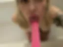 Sucking dildo in bathroom 2.0