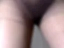 open wet bush and hairy ass in pantyhose close-up facesitting pov
