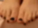 Toes with black nails