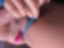 Closeup pussy dildo