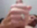 camera from below, masturbation in the foreground, and climax