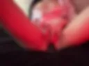 Orgasm.  Vibrator in pussy