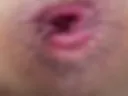 Close up butt hole with drooling