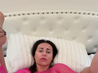 Pink dildo play, squirt at the end