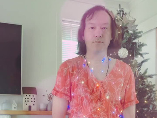 Red dress, Christmas tree and lights