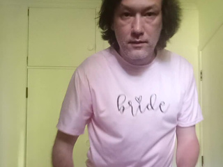 Pink T shirt, white skirt