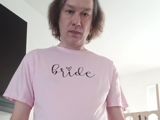 Only in a pink T shirt and golf socks