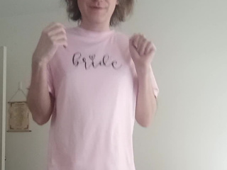 Pink T shirt, panties and stockings