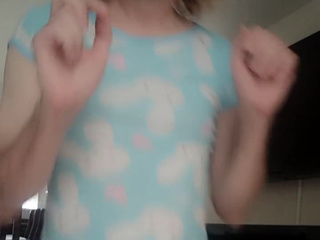 On a stump in a nightgown