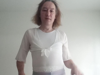 In a bodysuit and miniskirt