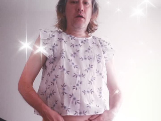 Sparks in a blouse without panties