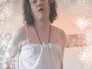 In pink panties and white tights, New Year's