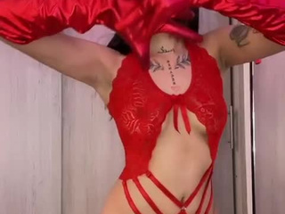 playing with my red gloves...