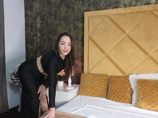 Sexy black dress and a cute tiny babe