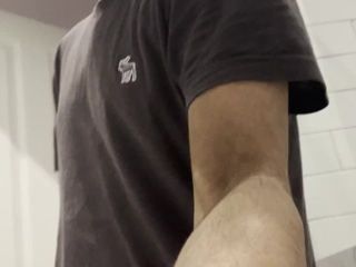 Stroking my dick in bathroom