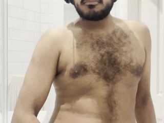 Stroking my dick while in the shower