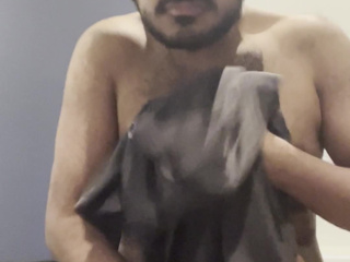 Stroking my dick and tapping my belly