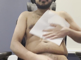 Stroking my dick while rubbing a tissue on myself